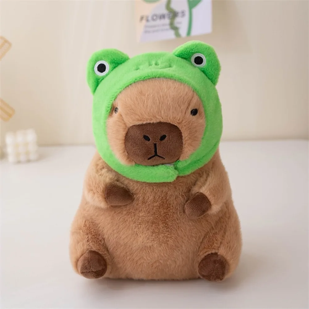 Oreiller de couchage en peluche Capybara, jouet de simulation de dessin animé, moelleux, doux, beurre moelleux, habillage, Noël