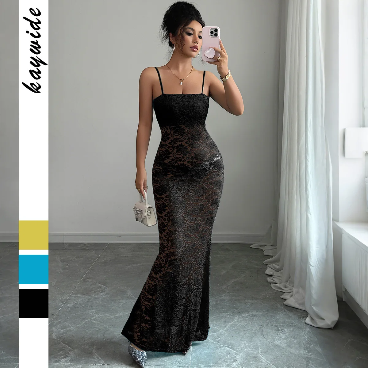 Elegant Style Strapless Hollow-out Dress Women's Clothing 2026 Autumn And Winter Women's Formal Evening Gowns Outfits Sexy