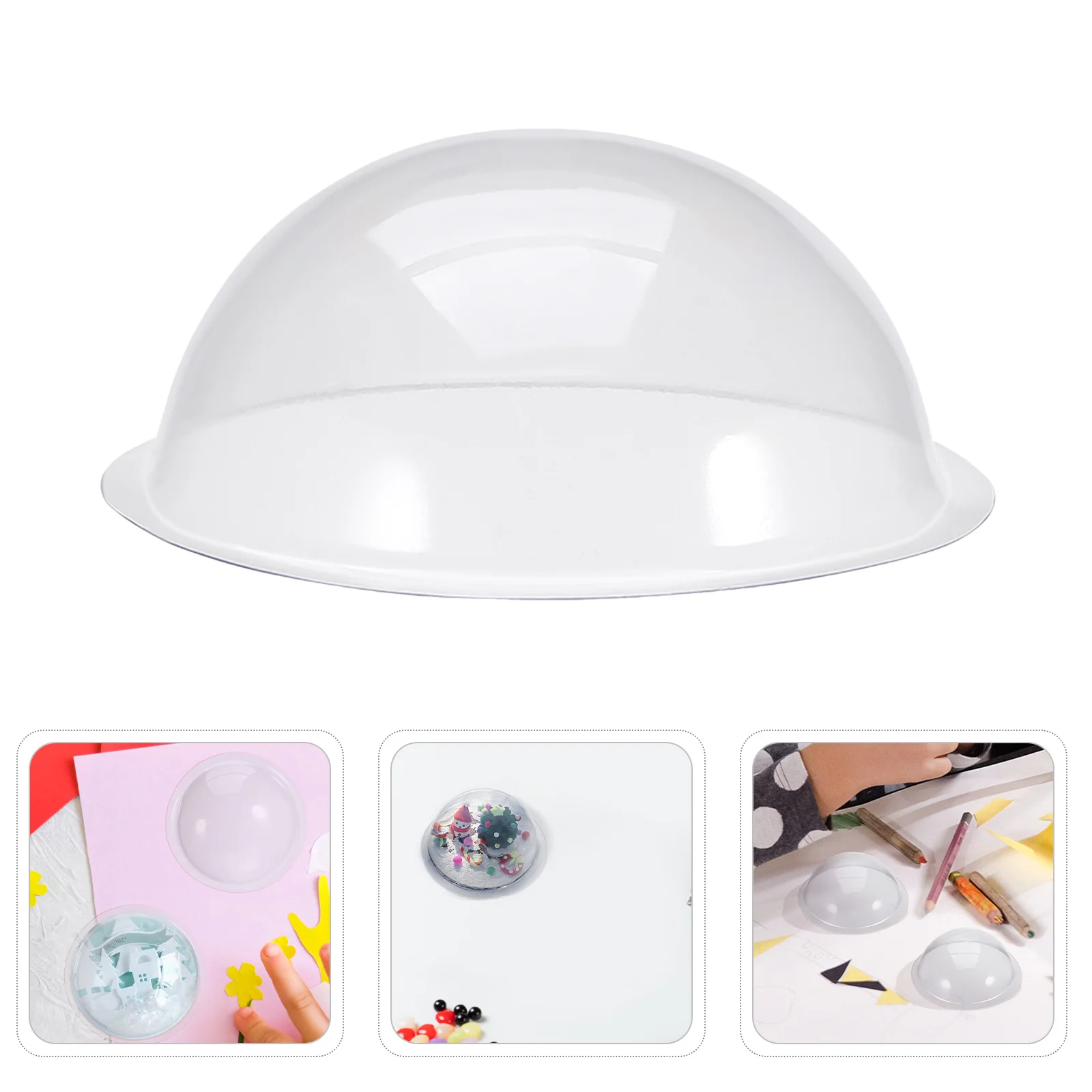 

12Pcs Christmas Village Decorations Clear Plastic Domes for DIY Craft Projects Holiday Ornament Displays Snow Globe Accessories