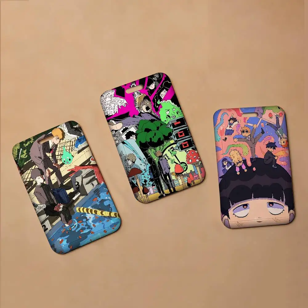 

Держатели для ID-карт и бейджей с тематикой аниме Mob Psycho 100, шнурки для карт, подвесные ремешки для карт, держатели для бейджей, шейные ремешки для женщин, для визитных карт