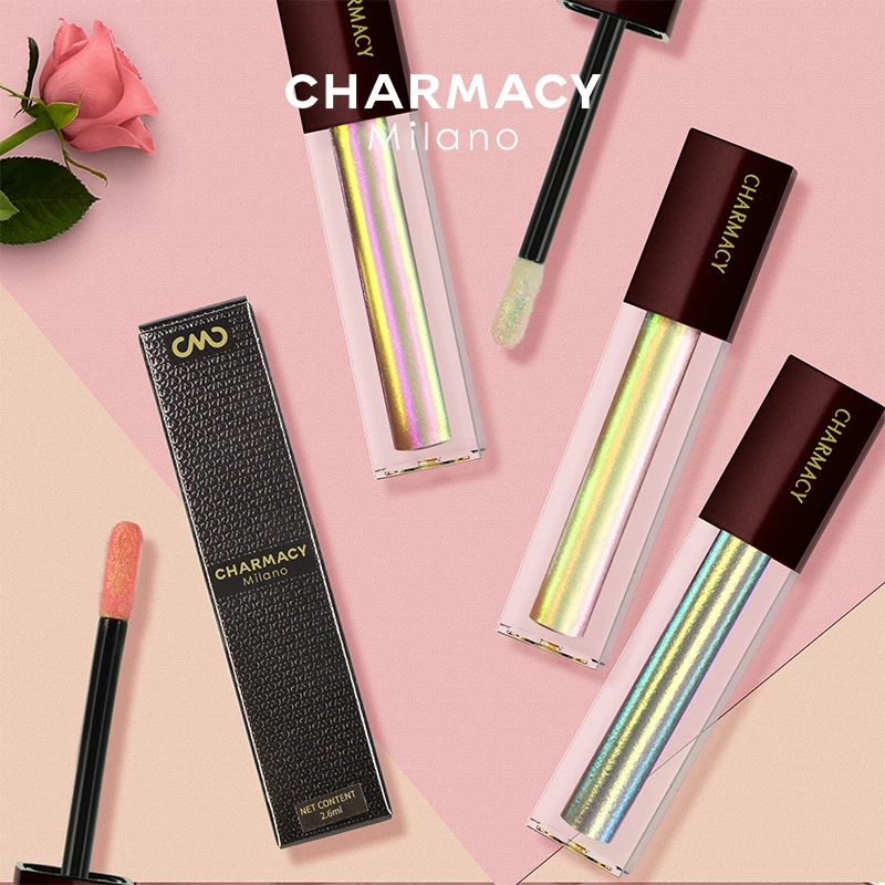 CHARMACY Duochrome brillo de labios brillante, bálsamo labial con brillo de Camaleón de 3 colores, Multi cromo, fácil de usar, aceite para labios Sexy, maquillaje cosmético