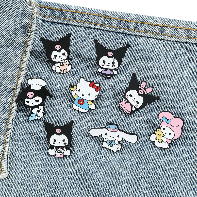 Cartoon Sanrio Lovely Funny Anime Badge per donna uomo Fashion Cute Creative zaino Coat spilla Pin accessori regali di compleanno