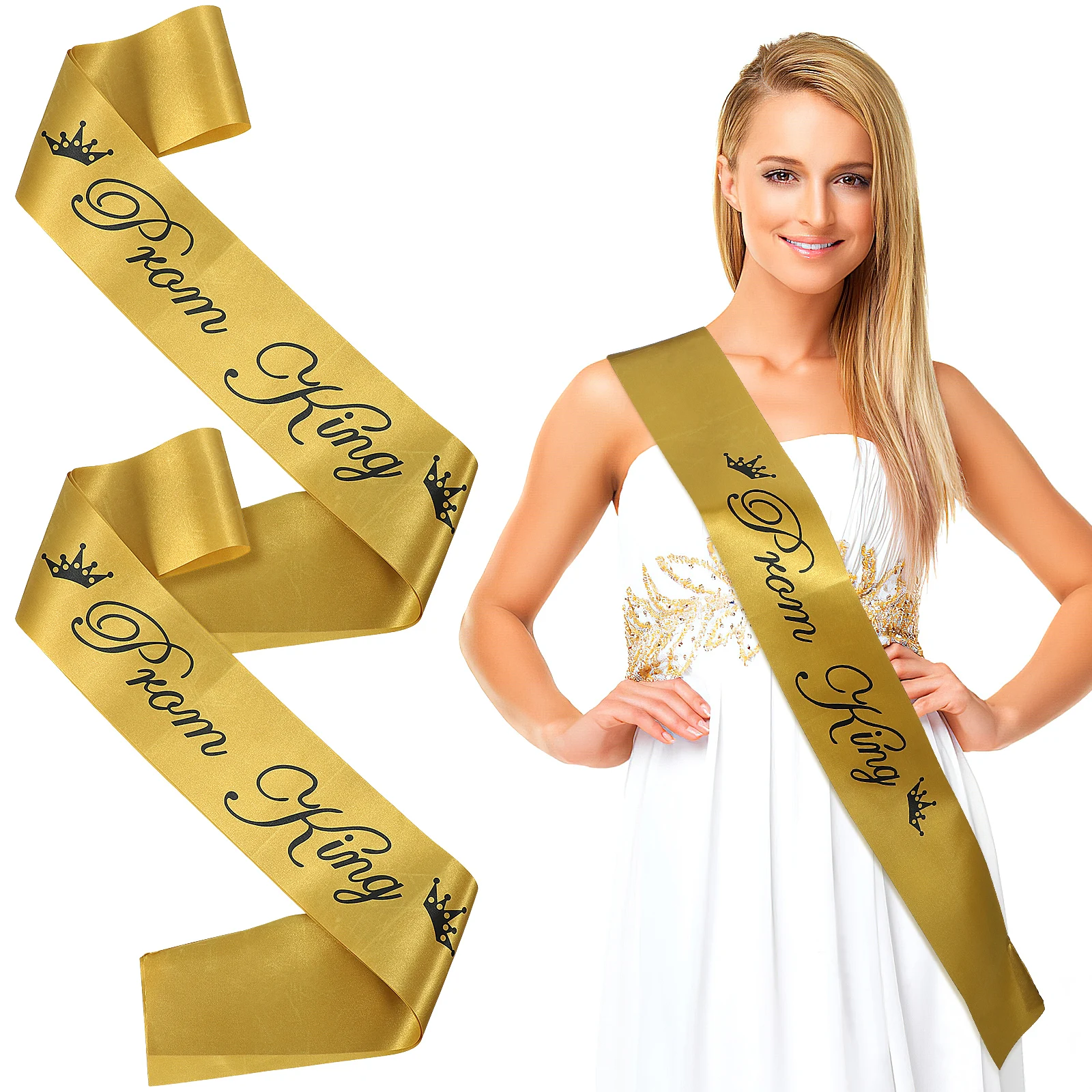 

2Pcs Etiquette Shoulder Strap Ribbon for Prom Party Accessories Cloth Material Perfect Birthday Gifts