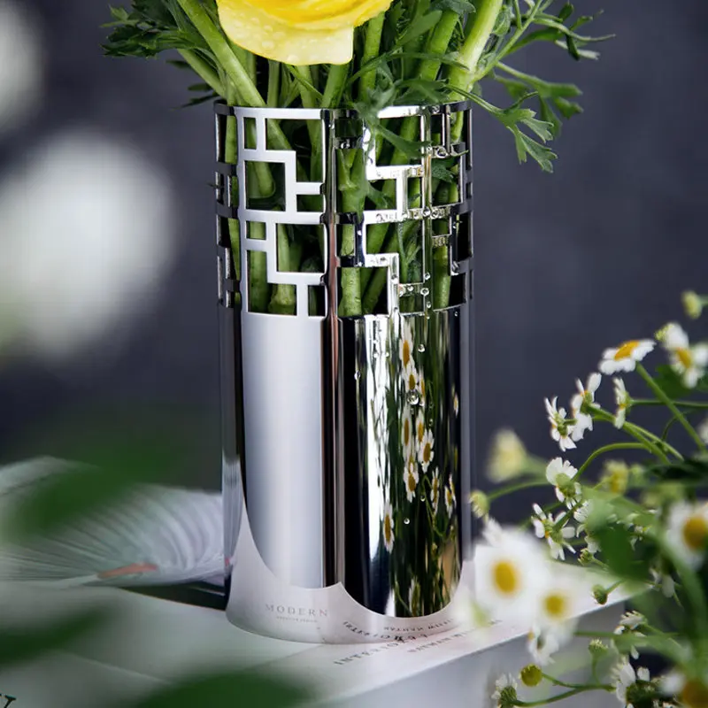Light luxury model house vase simple Chinese style living room flower arrangement water nourishment creative housewarming gifts
