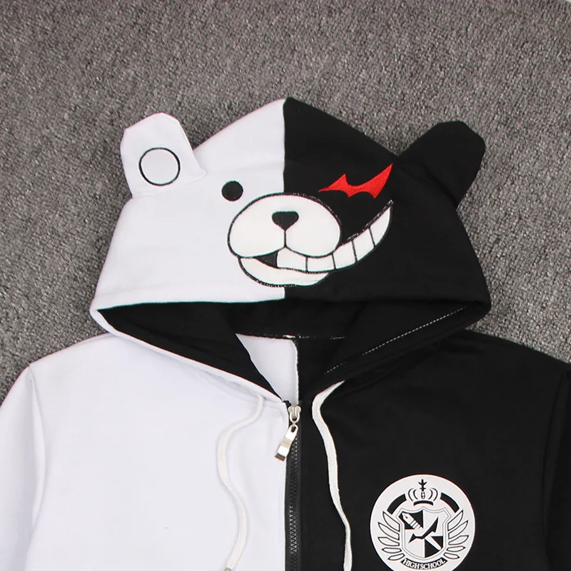 Danganronpa monokuma cosplay traje unisex moletom com capuz camiseta jaqueta com capuz diário casaco casual jogo anime periférico