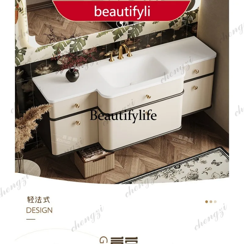 Wall Mounted Bathroom Vanity Cabinet For Household Waterproof Space Saving Bathroom Storage Cabinet For Daily Home Use  A17