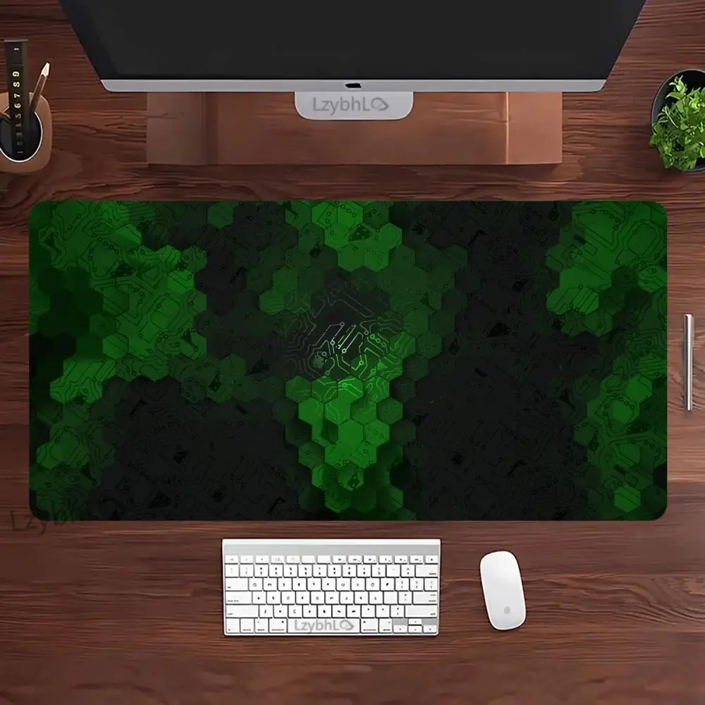 Hexagon Geometry Green Mouse Pad Large Gaming MousePad Anti-Slip Rubber Deskmat XXL Gamer Office Computer Accessories Desk Mat