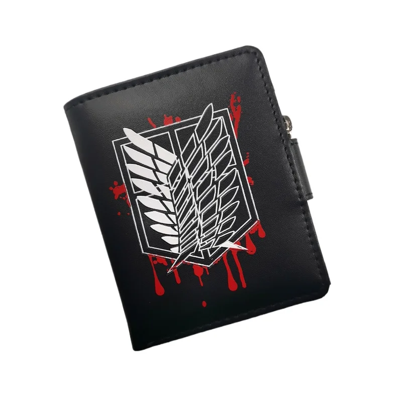 

Cartoon Attack on Titan Short Men Wallet Levi Survey Corps Men's Women's Coin Purse Scout Regiment Money Bag