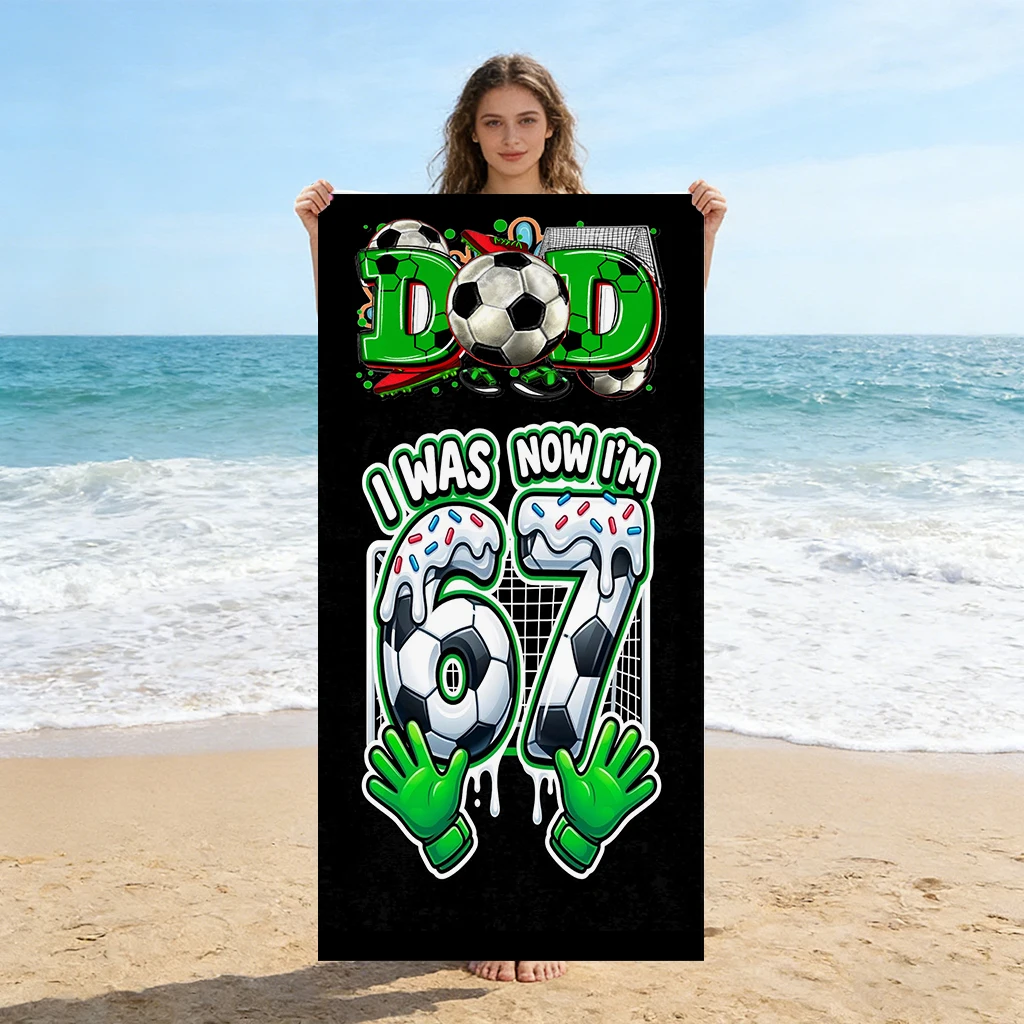 67 SixSeven Friendship Football Beach Towel Quick-drying Towel Suitable for Seaside Pool Camping Vacation Yoga For Family Friend