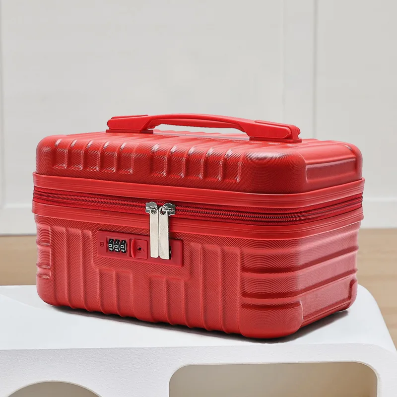 14 inch Mini Travel Suitcase Cosmetic Box Retro Lightweight Portable Hand Luggage Organizer Makeup Case Small Password Box