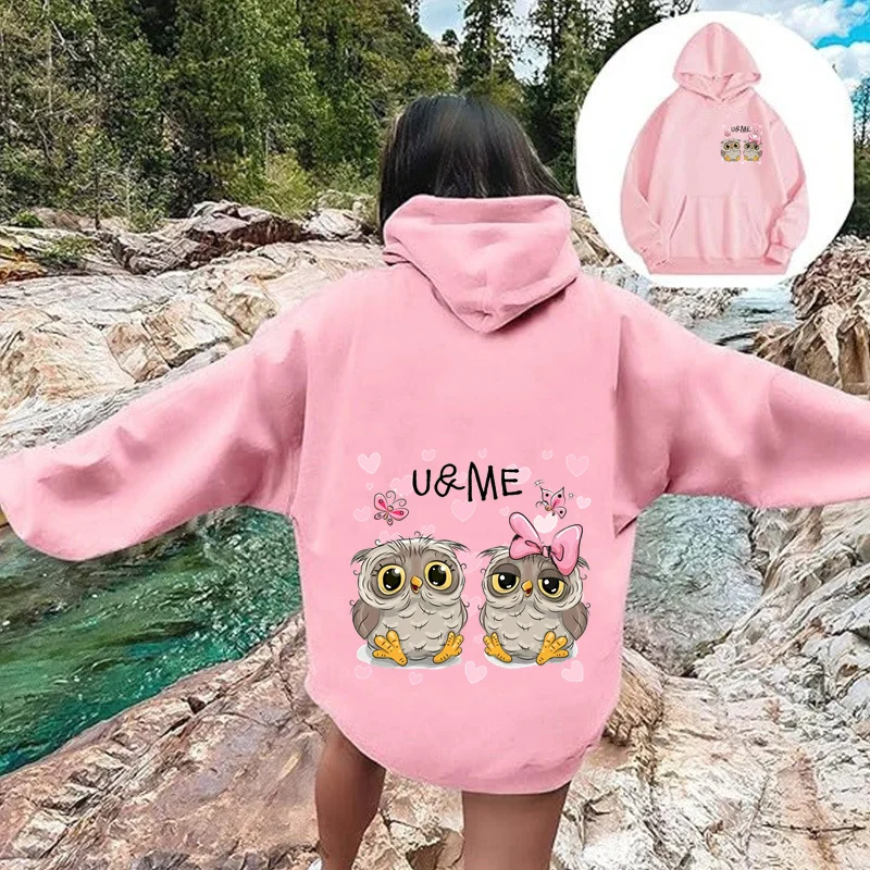Owl Hoodie Pattern Elegant Designer Sports and Leisure Street Dress Manga Girl Hoodie Anime Y2K Street Dress Pattern