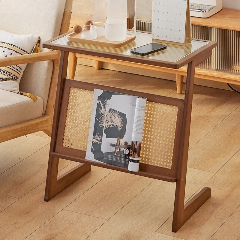 Sofa side table small coffee bedside table Changhong glass small apartment creative side corner table