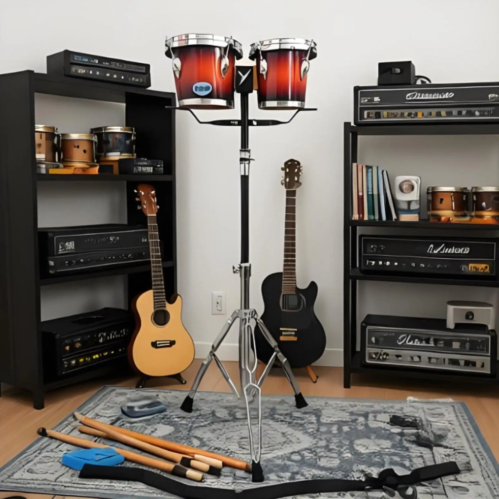 Stable Drum Stand Base Percussion Accessories Hardware Drums Parts Support Rod for Bongo Drum Practice and Concert