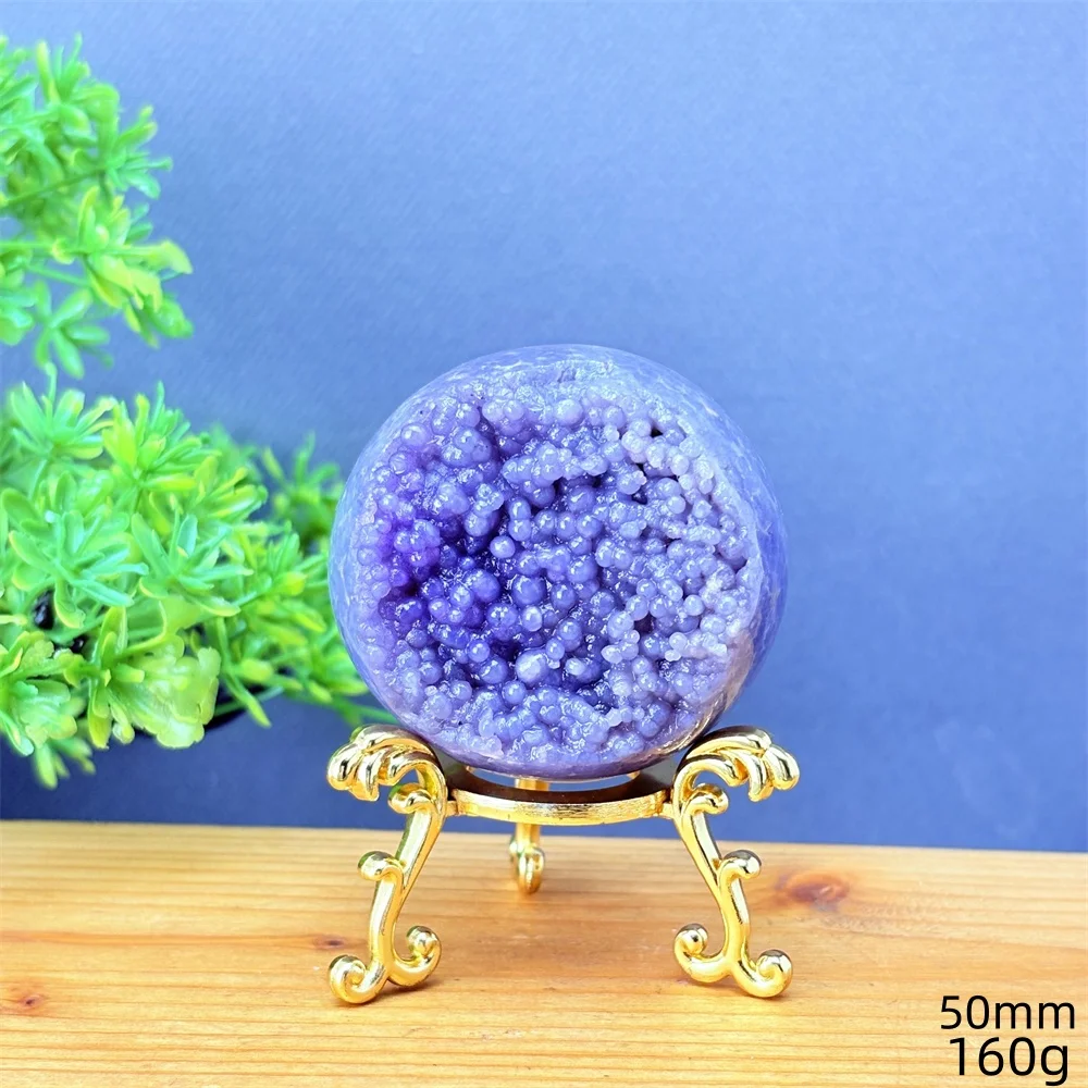 Indonesian Grape Agate Globular Crystal Hand Polished Natural Gemstone for Home Room Decoration Healing Spiritual Witchcraft Gif