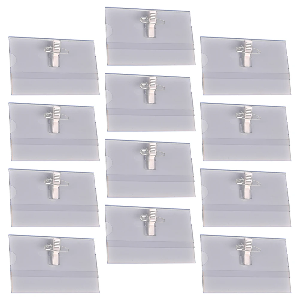 

Clear PVC ID Badge Holders 50Pcs for Staff Name Tags Portable Badge Clips Name Tag Clips for Badges Employee Labels
