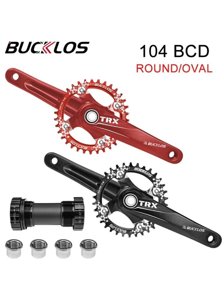 AliExpress BUCKLOS Bicycle Crankset 104BCD Mountain Bike Crankset 32T 34T 36T 38T 170mm Bicycle Integrated Crank Set Narrow Wide Chainring