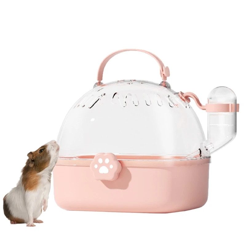 Hamster Outdoor Carriers Cage Portable Hamster Cage with Clear Large Cover for Hamster Bird Carrying Pet Supplies