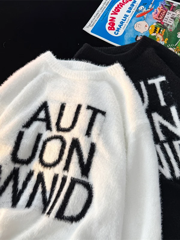 

Мужской вязаный свитер American Style Color Block с круглым вырезом, длинными рукавами, теплый, для осени и зимы