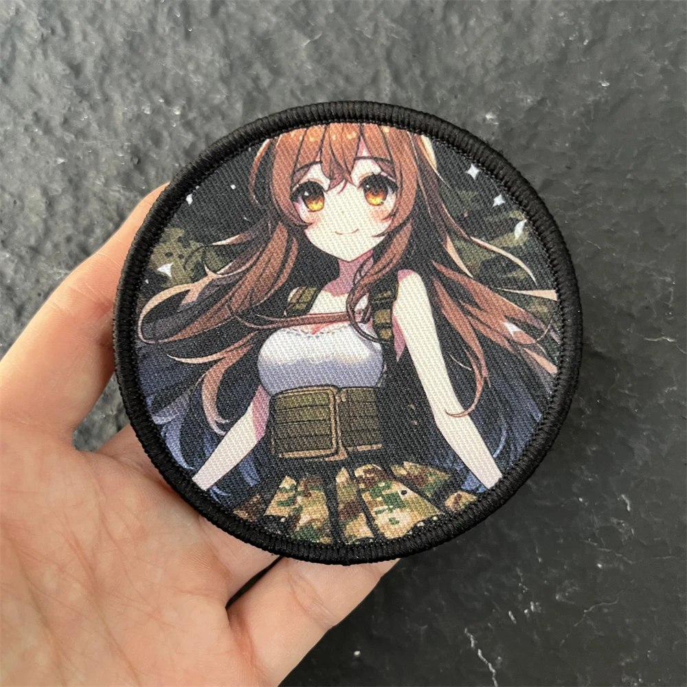 Japanse Anime Moreel Badge Tweedimensionaal Meisje Gedrukt Klittenband Patch Tactische Rugzak Decoratieve Sticker