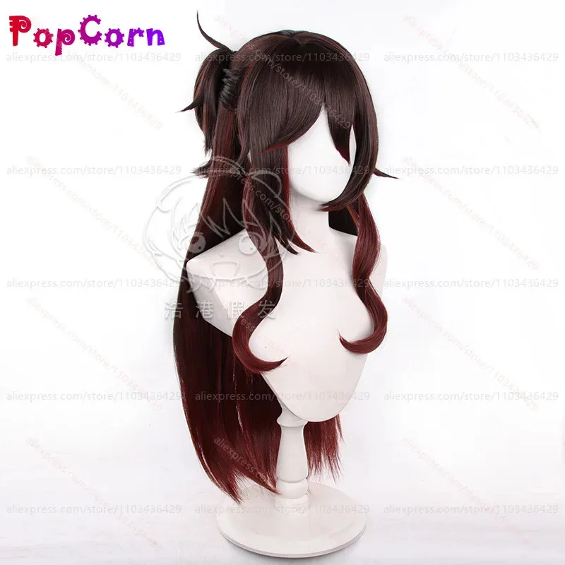 

LQHSR 80 см длинный Fugue Tingyun косплей парик коричневый красный многослойный парик с градиентом косплей аниме косплей парики термостойкий синтетический парик