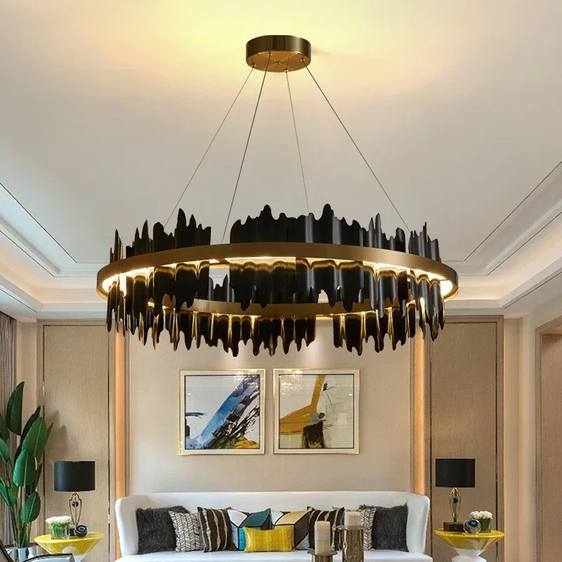 

Modern Luxury Round Dimmable LED Chandelier Hanging Lamp Luxury Light Living Room Dining Room Bedroom Home Decoration Fixtures