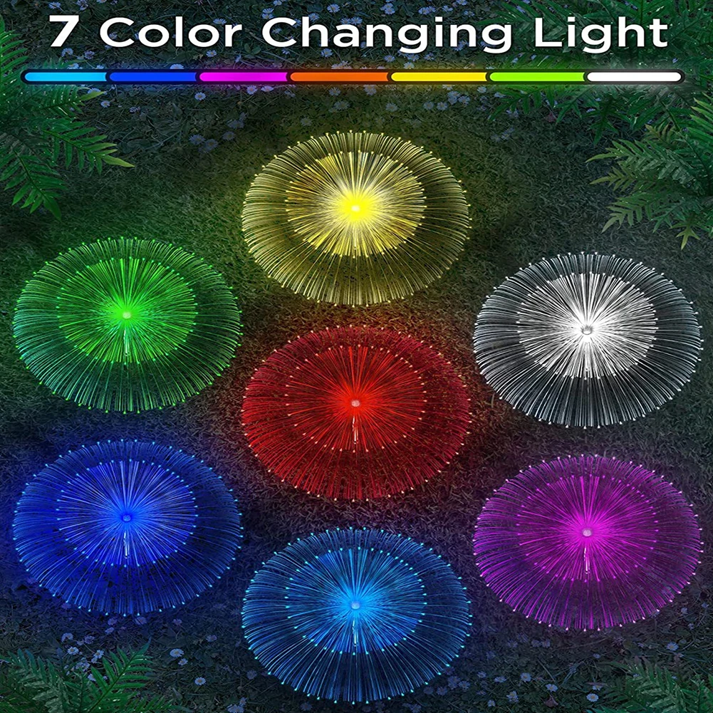 Solar Jellyfish Light 7 Colors Changing Outdoor Waterproof Garden Lights Led Fiber Optic Lawn Lamps For Patio Garden Decoration