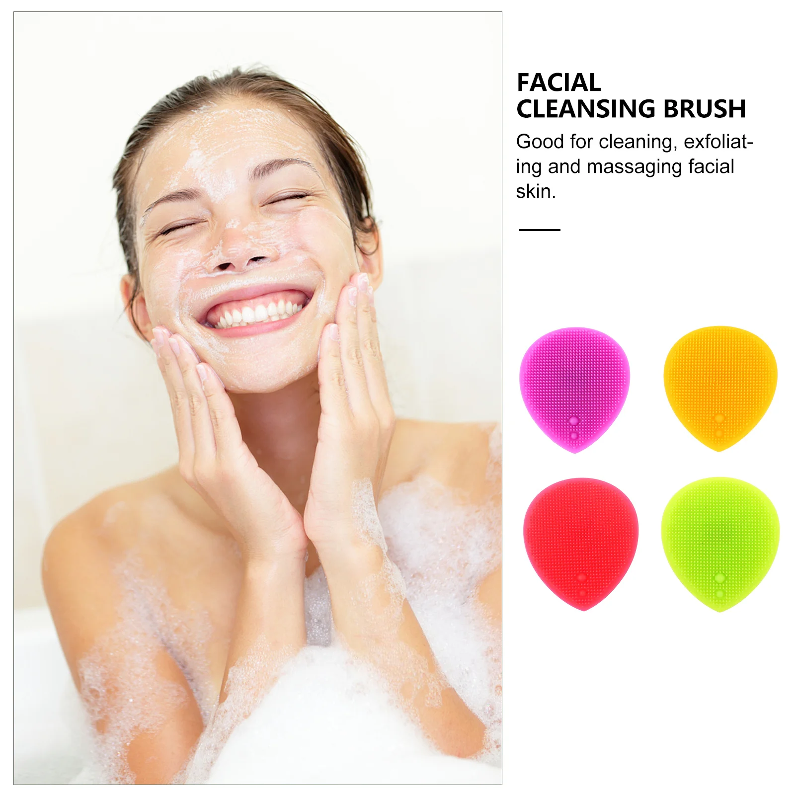 4 szt. szczotek do oczyszczania twarzy wykonanych z miękkiego silikonu, wielofunkcyjny skrobak do pielęgnacji skóry do głębokiego oczyszczania, odświeżania i masażu, idealny dla rodziny.