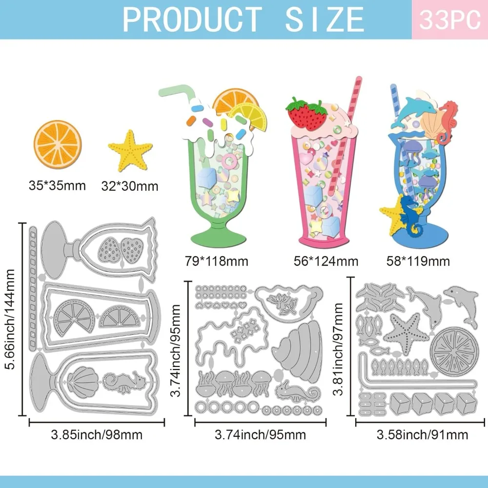 Milkshake Shaker Cutting Dies for Card Drink Cup Cut Die for DIY Scrapbooking Journal Embossing Paper Craft Decor