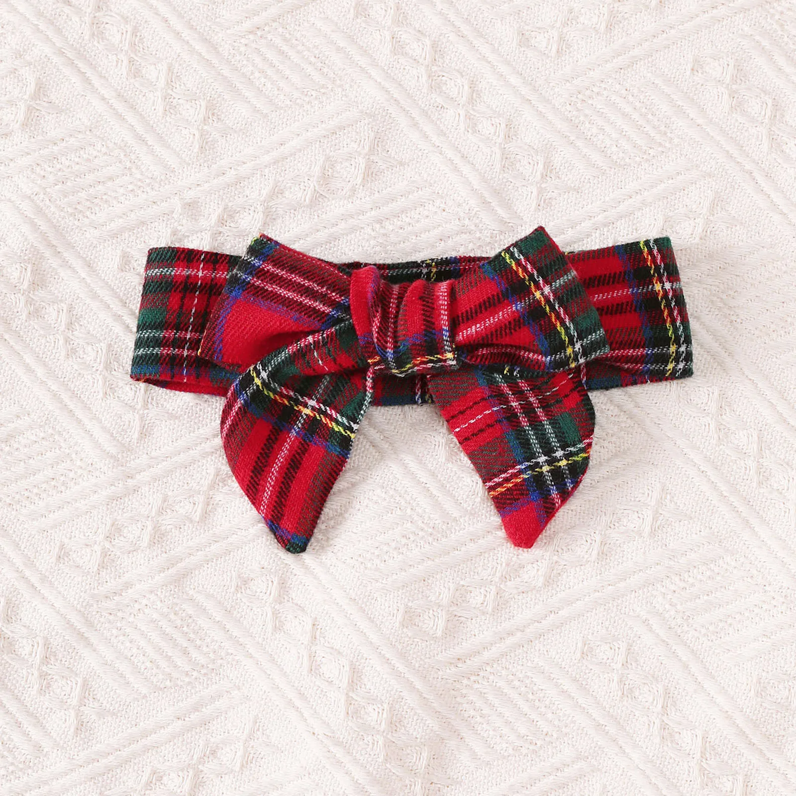 2-teiliges Set Baby Mädchen Weihnachtskleid Spitze Kariertes Langarmkleid + Haarband für 0-18 Monate Baby Mädchen Weihnachtskostüme – Detail 3