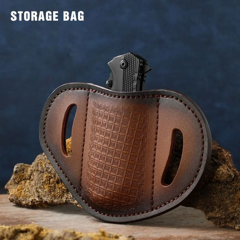 ZR-Textured Full-Grain Leather Waist Pouch Side Carry Holster for Multi-Tool & Outdoor Tool Storage