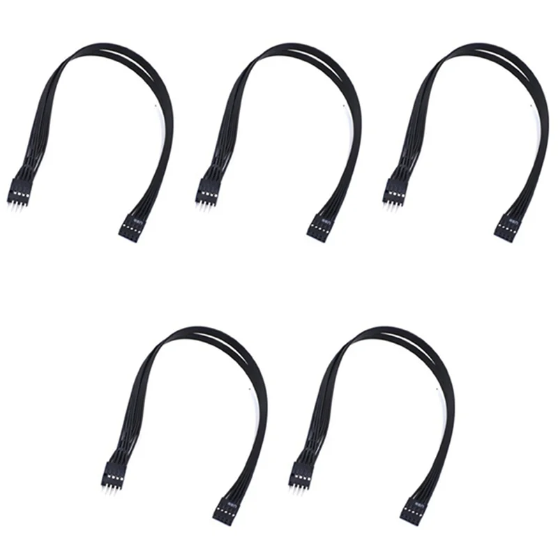 

5X Motherboard Mainboard 9Pin USB 2.0 Male To Female Extension Dupont Data Cable Cord Wire Line For PC DIY, 30Cm