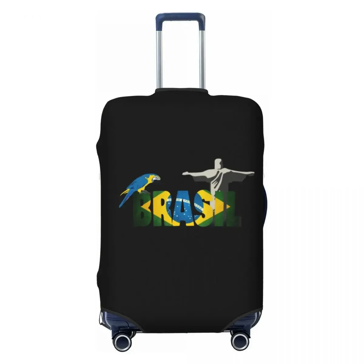 

Custom Flag Of Brazil Suitcase Cover Washable Luggage Protective Covers for 18-32 inch