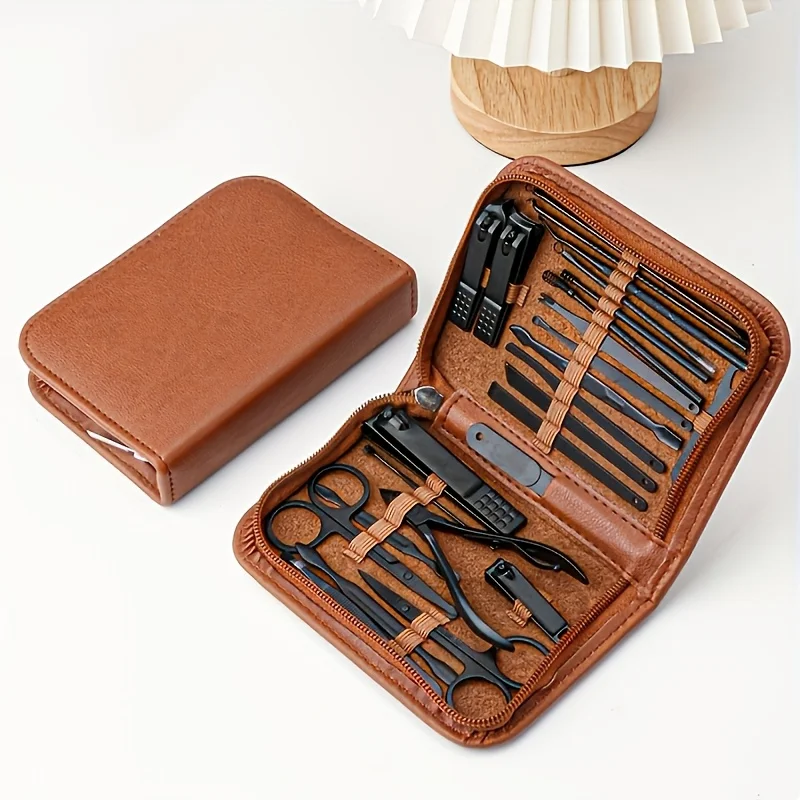 26 Pcs Set Manicure Pedicure Set Stainless Steel Portable Nail Clipper Tool Kit With Storage Zipper Bag Christmas Gift