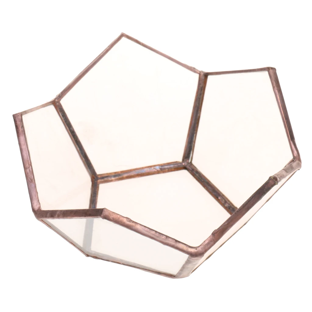 Glass Geometric Terrarium Container Modern Tabletop Flower Pot