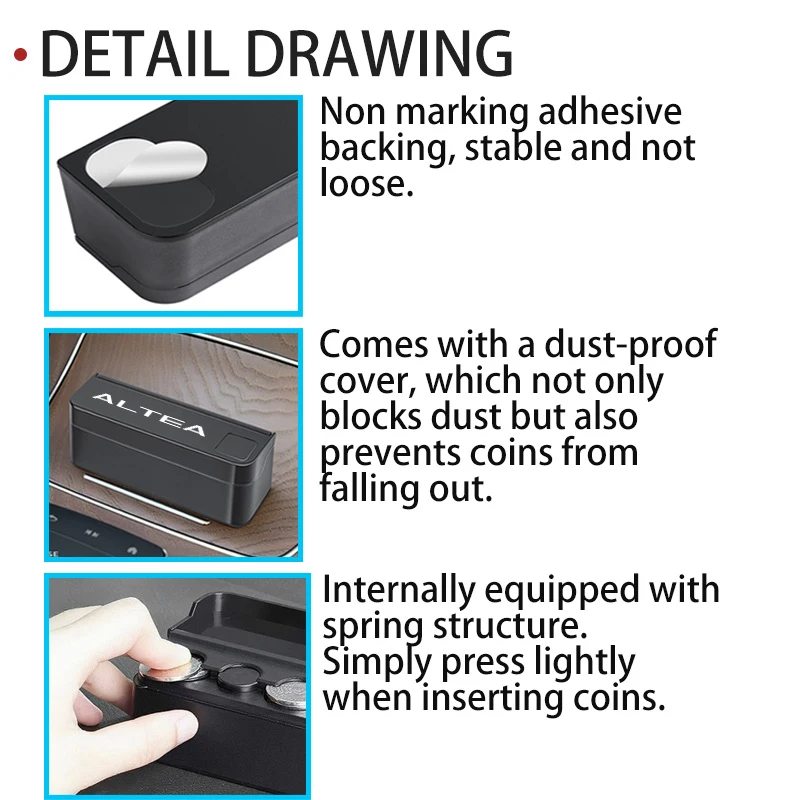 Universal Car Storage Coin Box Creative Coins Purse Accessories For Seat FR Altea Leon Ibiza Ateca Formentor Born E-Racer