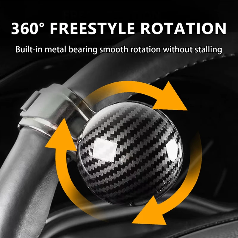 360-degree Rotation Steering Wheel Knob Power-assist Ball Universal Car Steering Wheel Knob Power-saving Non-slip For Trucks