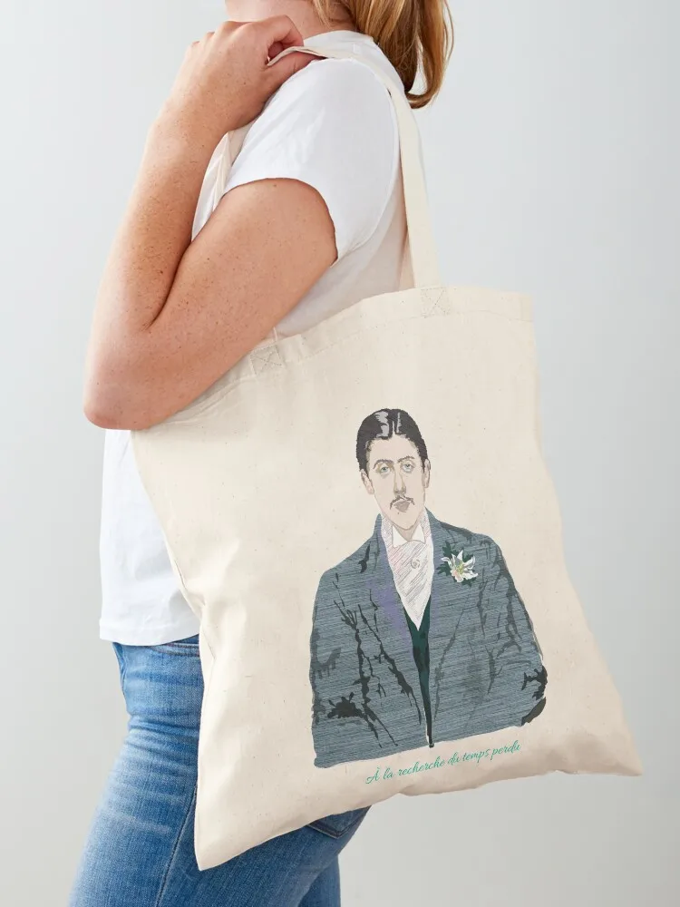 Bolso tote con retrato de Marcel Proust, bolso de compras universitario, bolso tote, bolso de mano para mujer