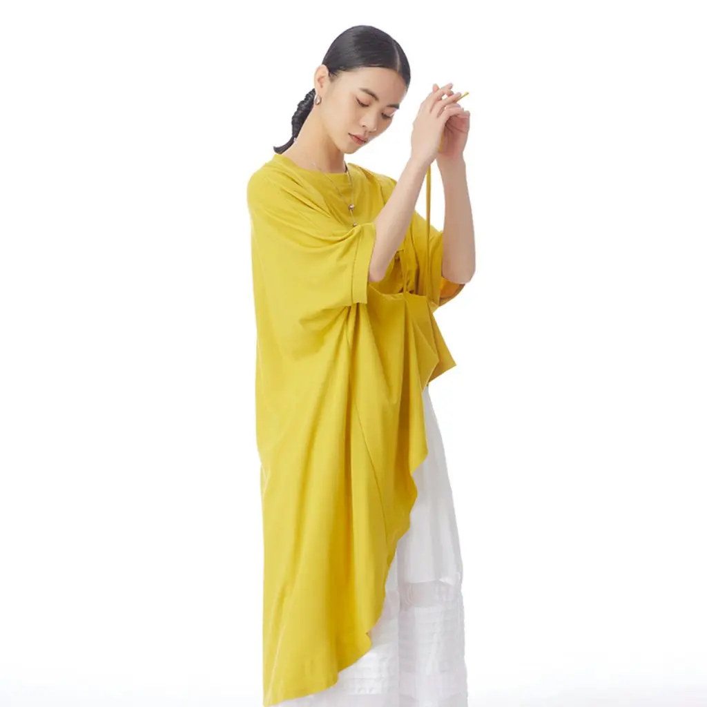 

Женская утягивающая футболка больших размеров с короткими рукавами и рукавами «летучая мышь», модный японский корейский темперамент, свободный крой, весенне-летний топ