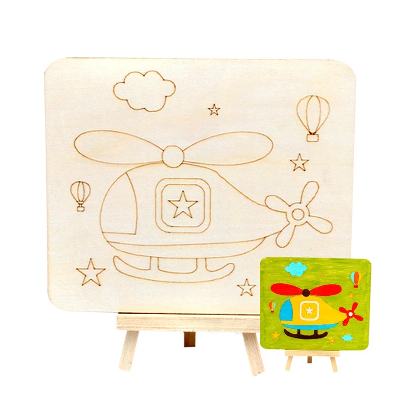 Houten Diy Tekentafel Speelgoed Met Ondersteuning Plank Creatieve Doodle Kleuring Arts Ambachten Graffiti Klei Schilderij Kids Educatief Speelgoed