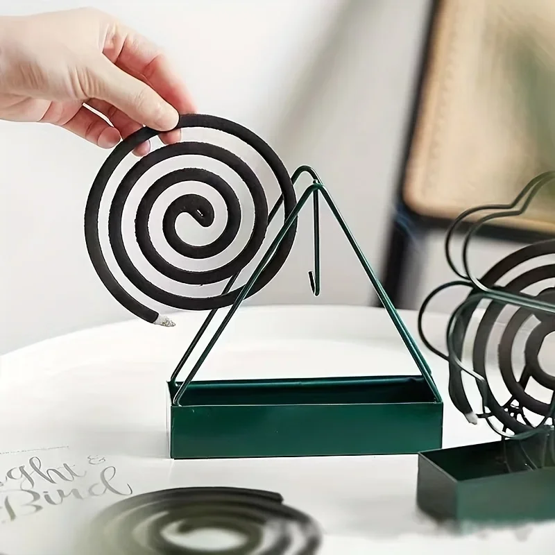 2pcs  triangular iron mosquito coil holders - with holder only, without mosquito coil, new home storage rack