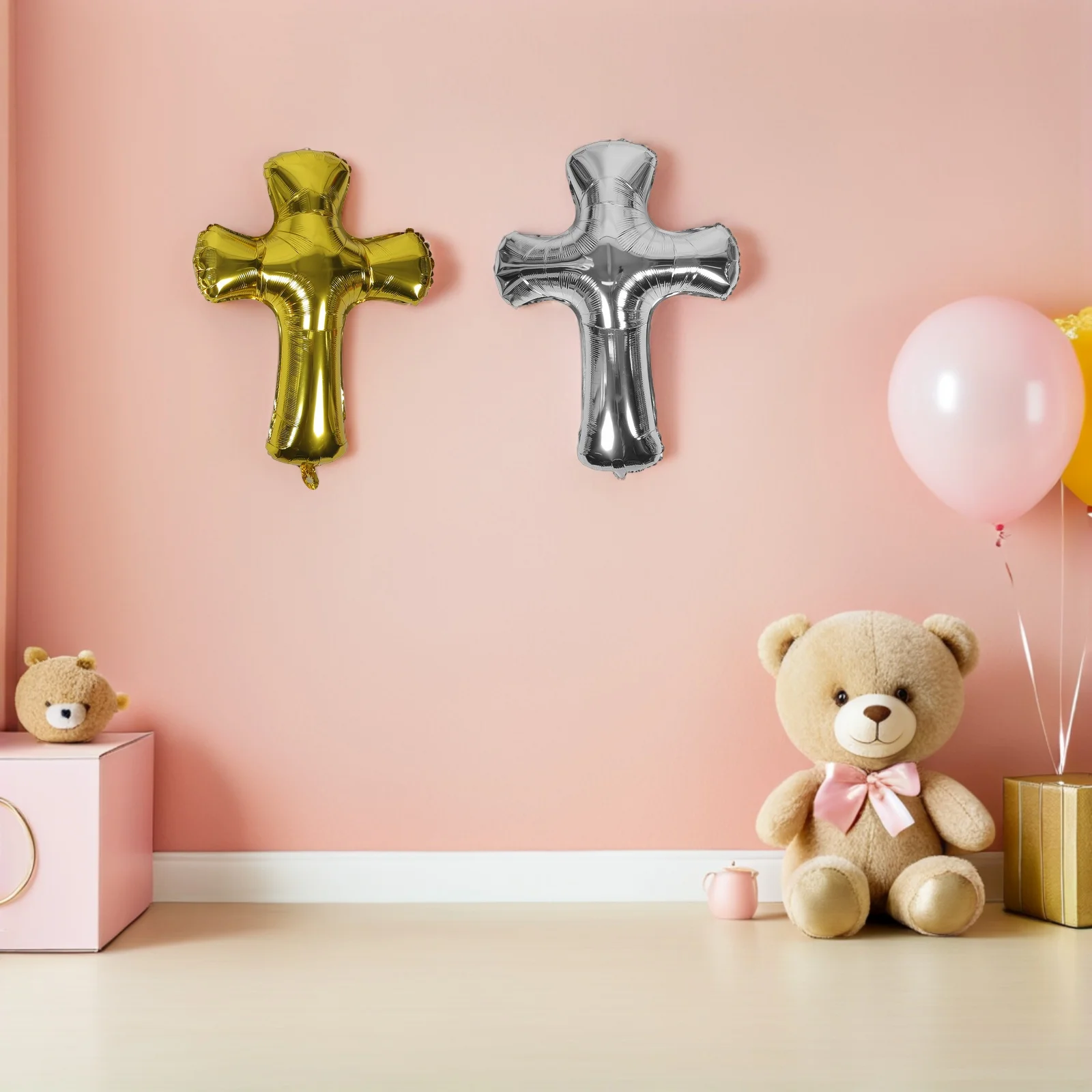10 шт. 3D религиозные крестовые шары из фольги, набор воздушных шаров для украшения крещения на день рождения для использования в помещении и на открытом воздухе
