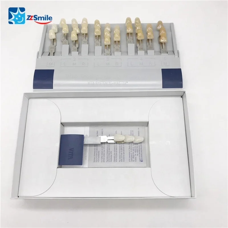 Gigi palsu panduan warna gigi 3D-MASTER dengan panduan warna diputihkan/bagan warna gigi 29 warna resin veneer tambalan keramik