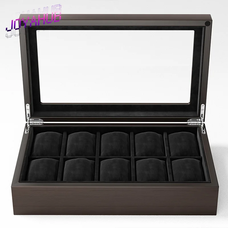 

Minimalist Black Jewelry Watch Collection Storage Multi-position Box FREE Custom LOGO Transparent Watch Storage Box OEM GIFT