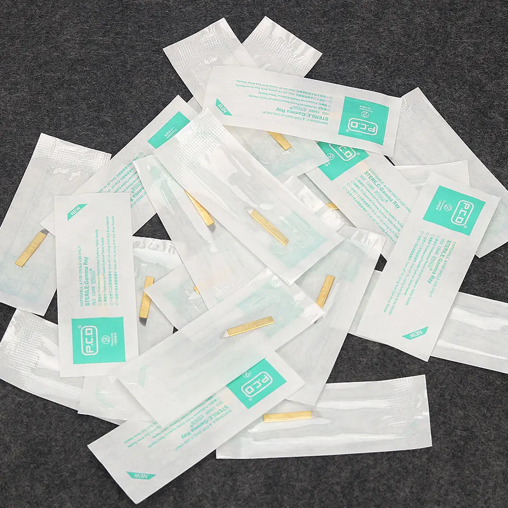 

50 шт. 12U/12-контактные лезвия PCD для микроблейдинга, перманентного макияжа, для 3D-бровей, ручной тату-аппарат, 0,2 мм, профессиональные иглы для татуажа