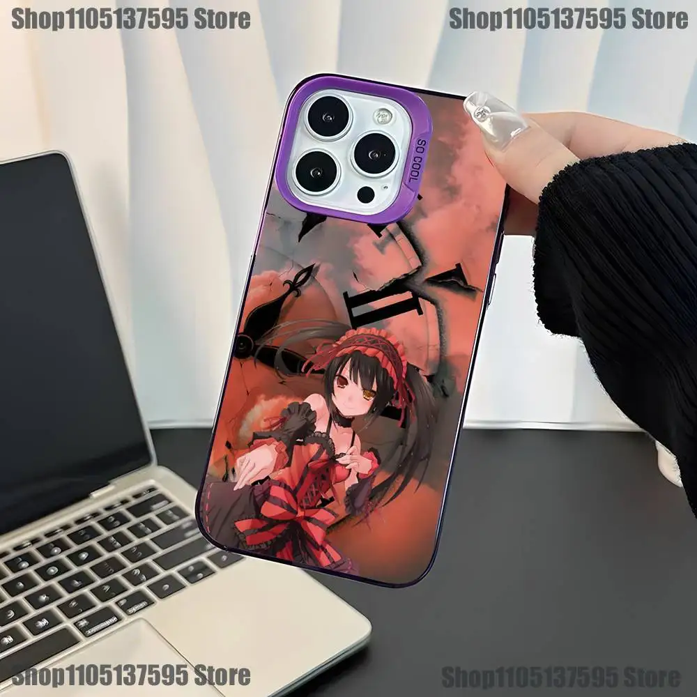 Custodia per telefono Anime Kurumi Tokisaki per iPhone 17,16,15,14,13,12,11, Mini,Pro,E,SE4,XS,MAX Purple Candy Cover opaca