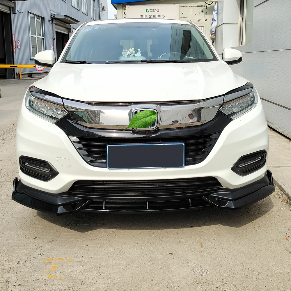 Car Front Bumper Splitter Lip Chin Spoiler Body Kit Diffuser Protector Guard For Honda HRV 2019 2020 Exterior Tuning Accessories