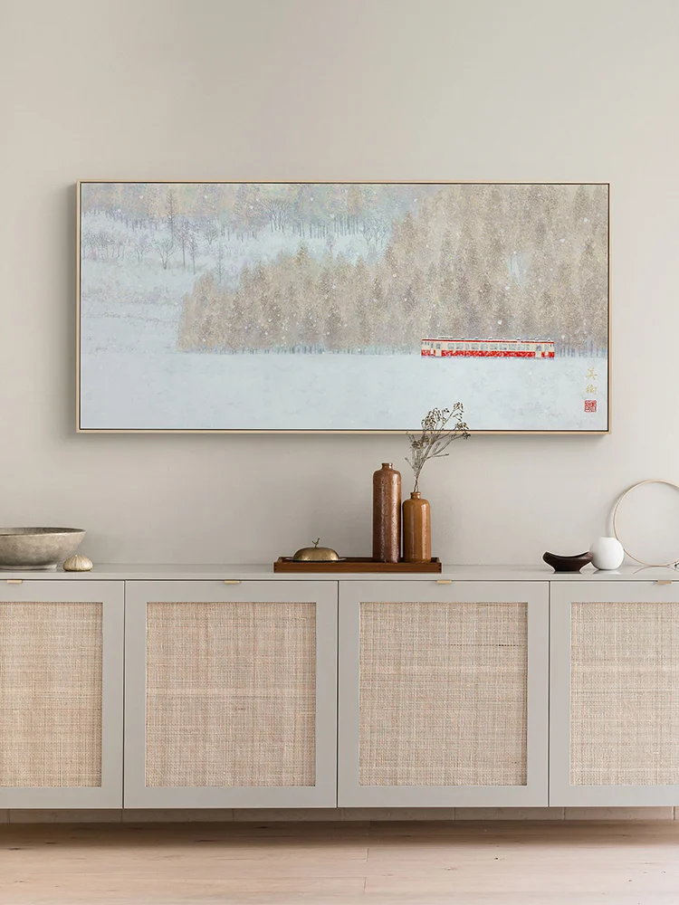 Japanese-style living room decorative painting healing sofa background wall niche art wall hanging painting banner