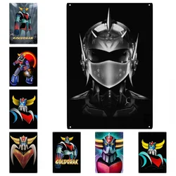 Vintage Goldorak Grendizer Metal Tin Sign  Custom Anime UFO Robot Goldrake Wall Art Decor for Pub Cafe Yard  Rectangle Plaque