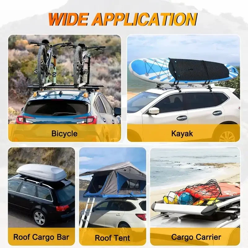 High‑Quality Heavy‑Duty Roof Rail Cross Bars Outdoor Rooftop Carrier For Kayak Bike Cargo Travel Auto Exterior Accessories