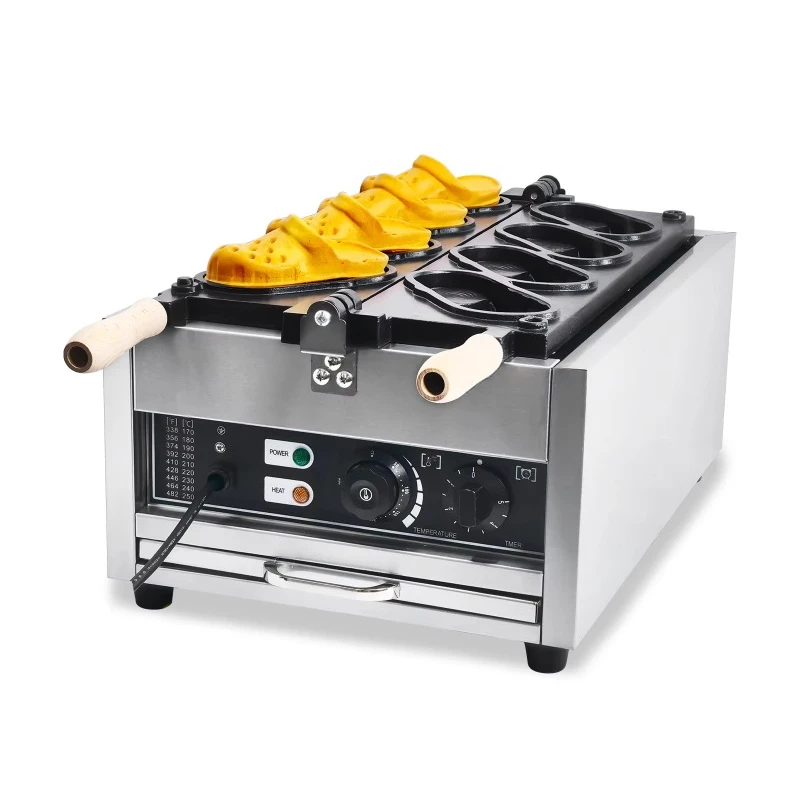 Commercial Mini Waffle Maker Alligator Shaped with Non-Stick Cooking Coating New Snack Maker